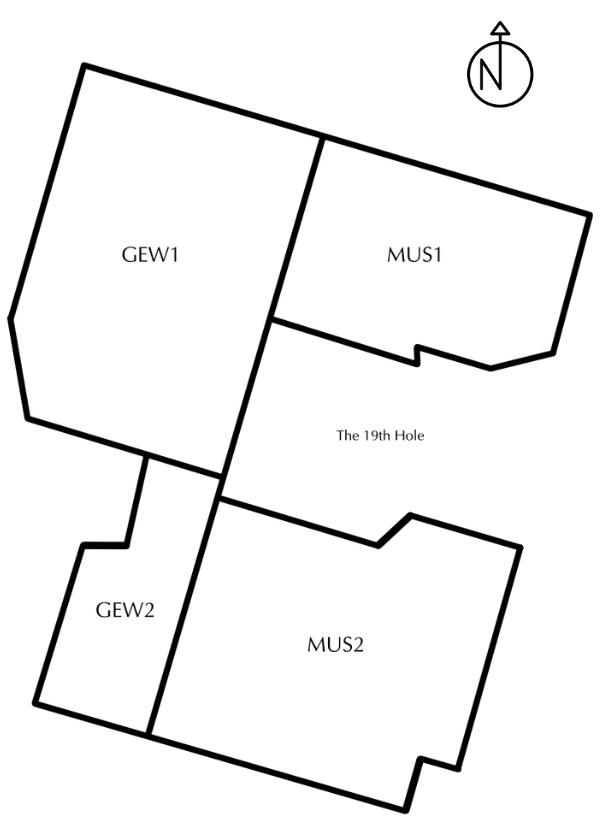 map of JoieFarm Vineyard showing En Famille Gewürztraminer, En Famille Muscat, A Noble Blend, and Moscato Frizzante